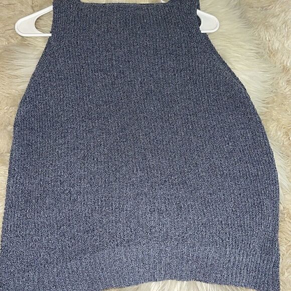 Fate Sweater Womens Sz Medium front knot sleeveless knit Top Gray V Neck light - Picture 4 of 7